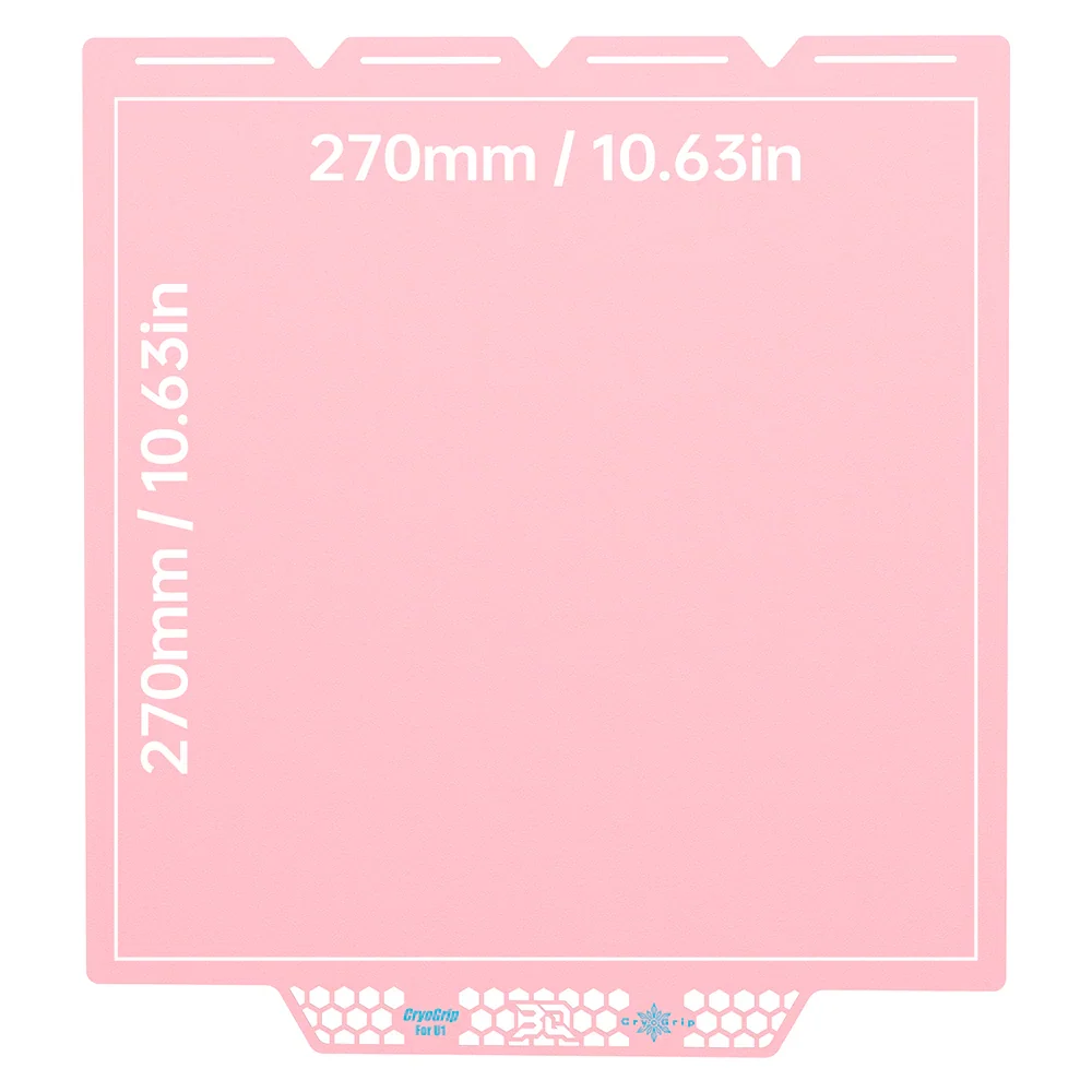 BIQU - Plateau CryoGrip Pro - Snapmaker U1 - Rose glacé fin - (Glacier Fine Textures)