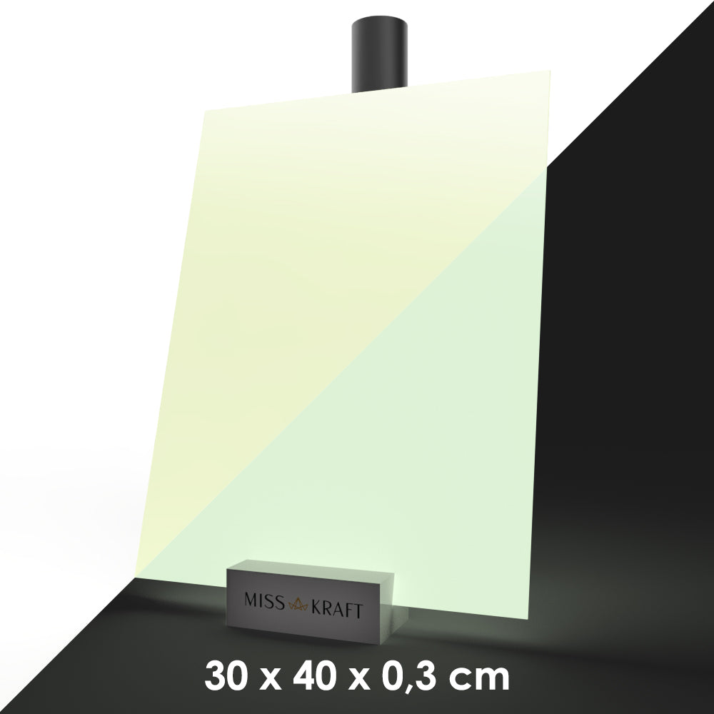 MissKraft - Plexiglass PMMA Acrylique - Phosphorescent Vert - 30 x 40 cm - Ép. 3 mm