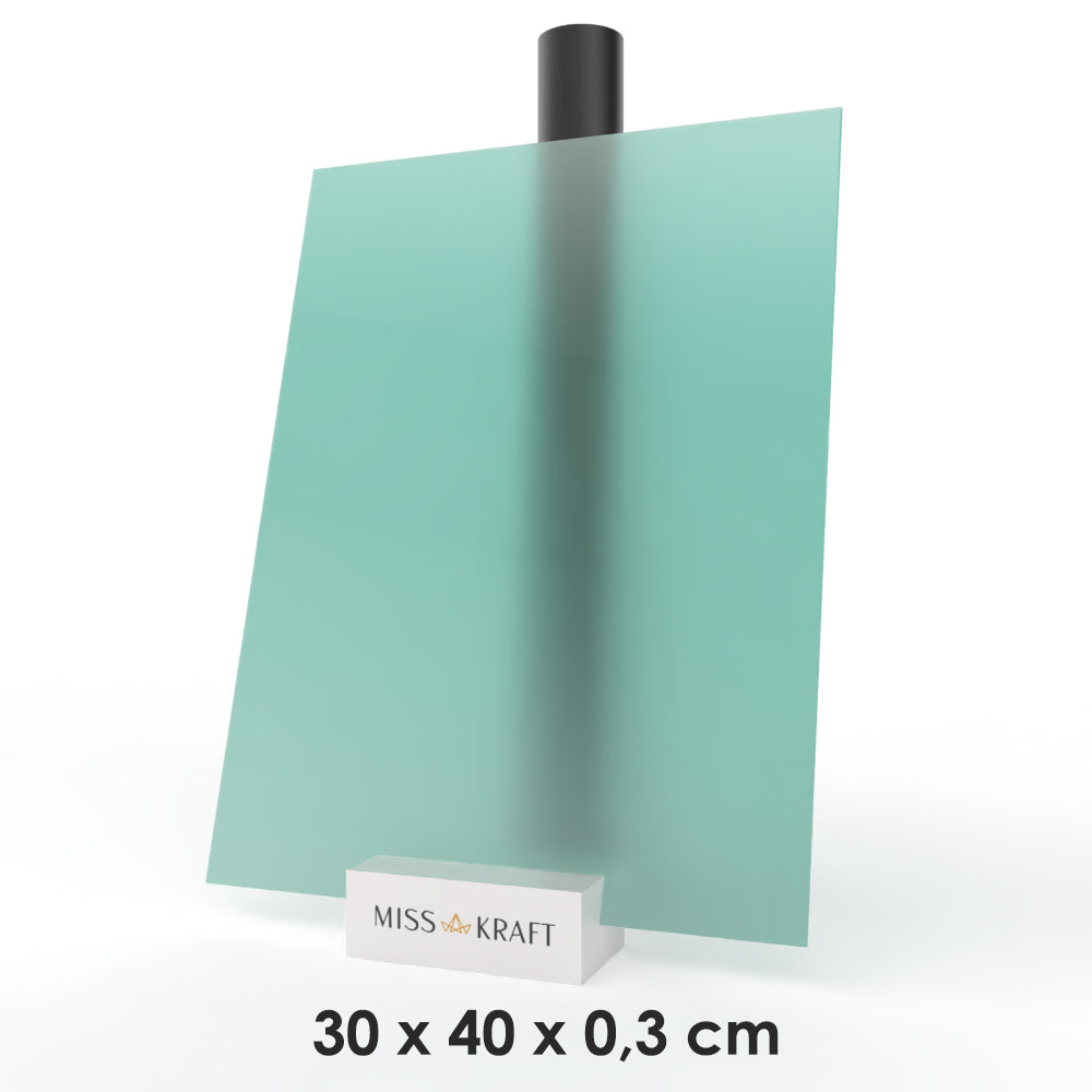 MissKraft - Plexiglass PMMA Acrylique - Vert Givré - 30 x 40 cm - Ép. 3 mm