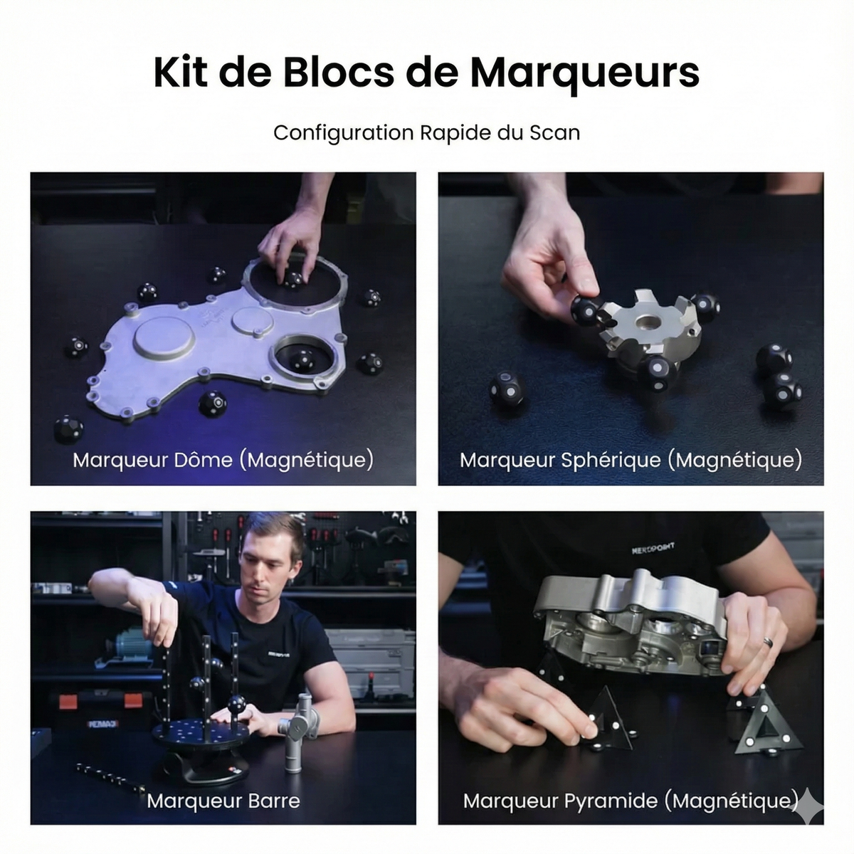 Revopoint - Kit de Blocs de Marqueurs Magnétiques (Marker Block Kit Magnetic)