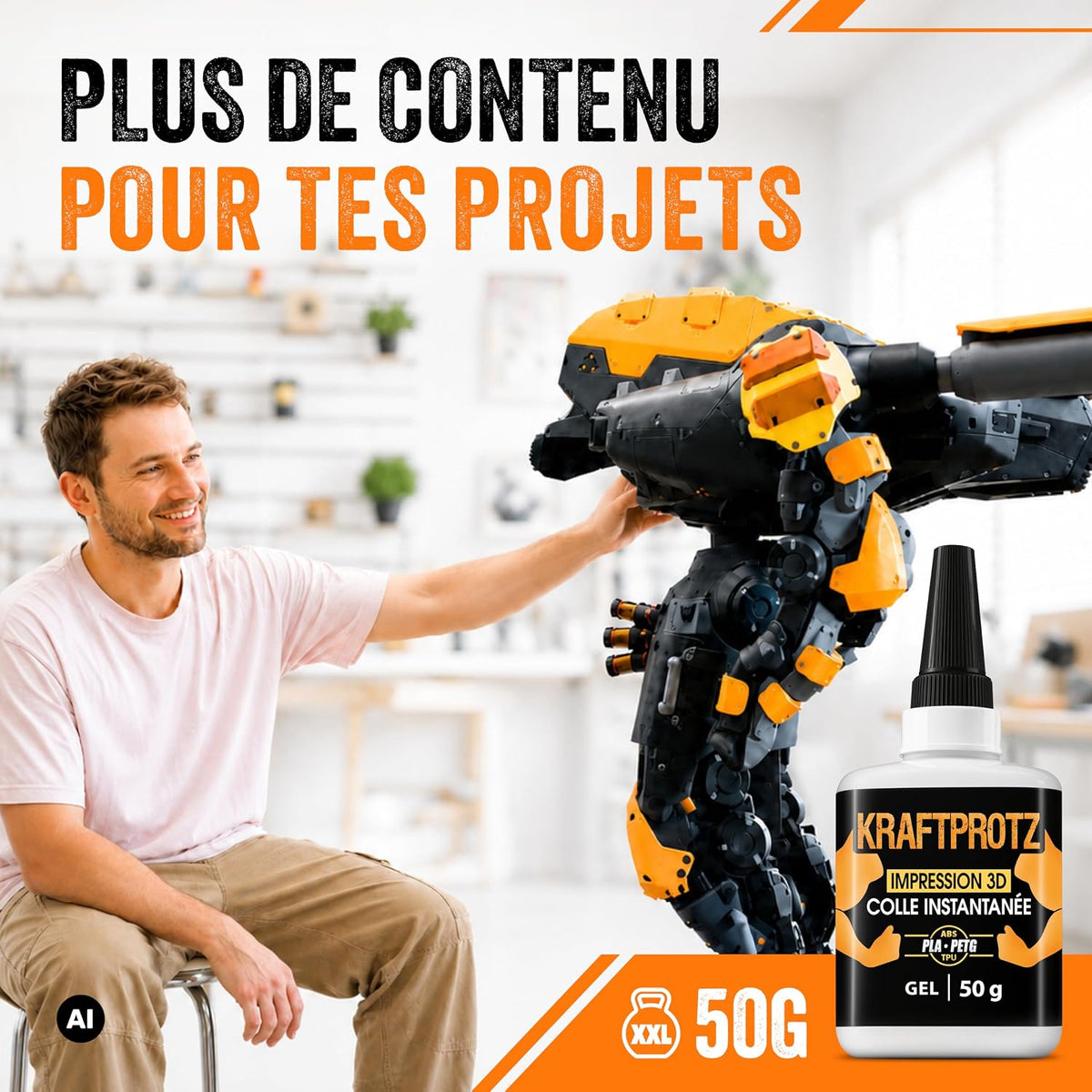 Kraftprotz - Superglue - Fluide épais - 50g