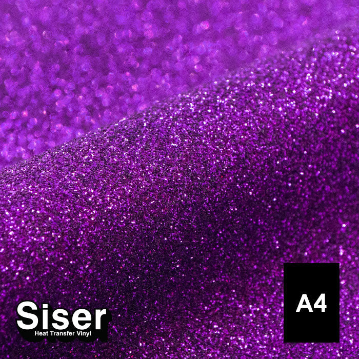Siser - Glitter Flex - Feuille A4 Thermocollant - (G0015) Violet Pailleté - 20 x 30 cm
