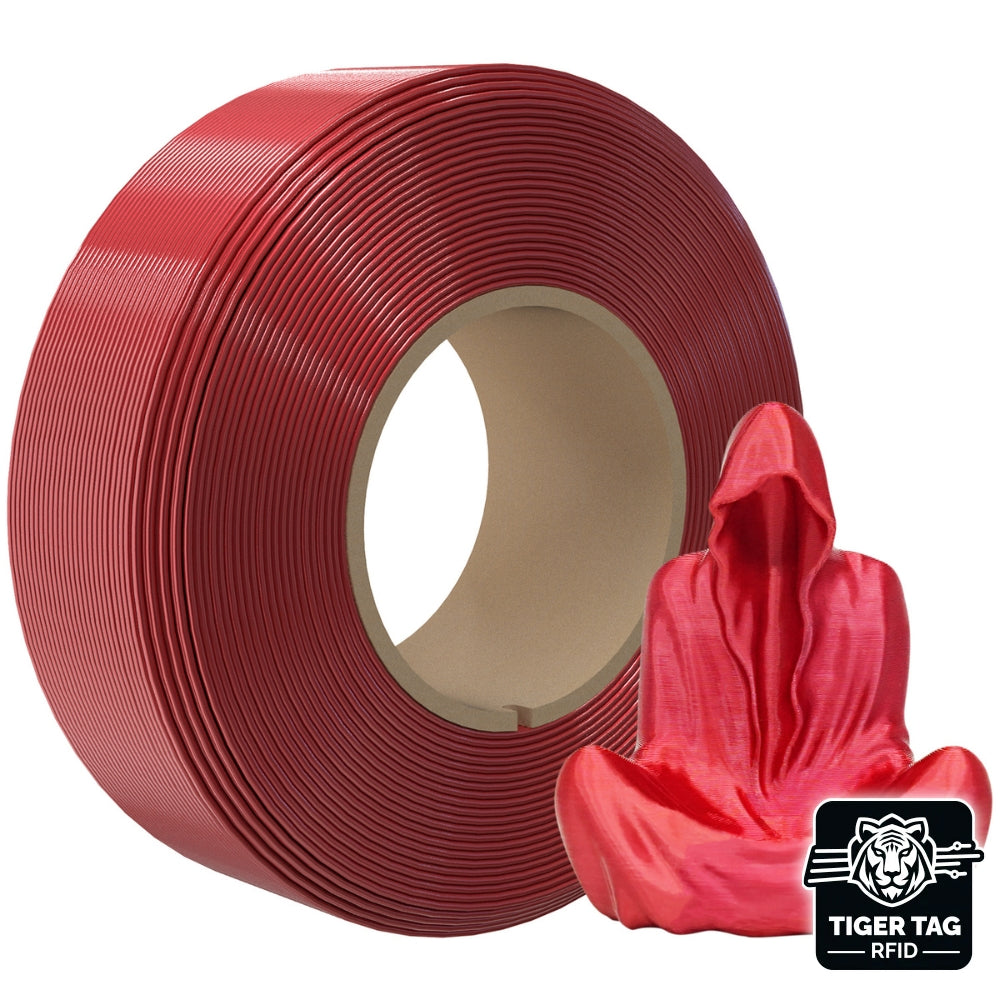 Jamg He - PLA Silk - Rouge (Red) - 1,75 mm - 1 kg - Refill avec RFID TigerTag