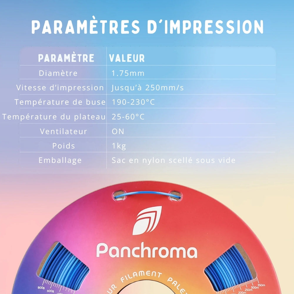 Panchroma PLA Dégradé - Soie Air (Gradient Silk Air) - 1,75 mm - 1 kg
