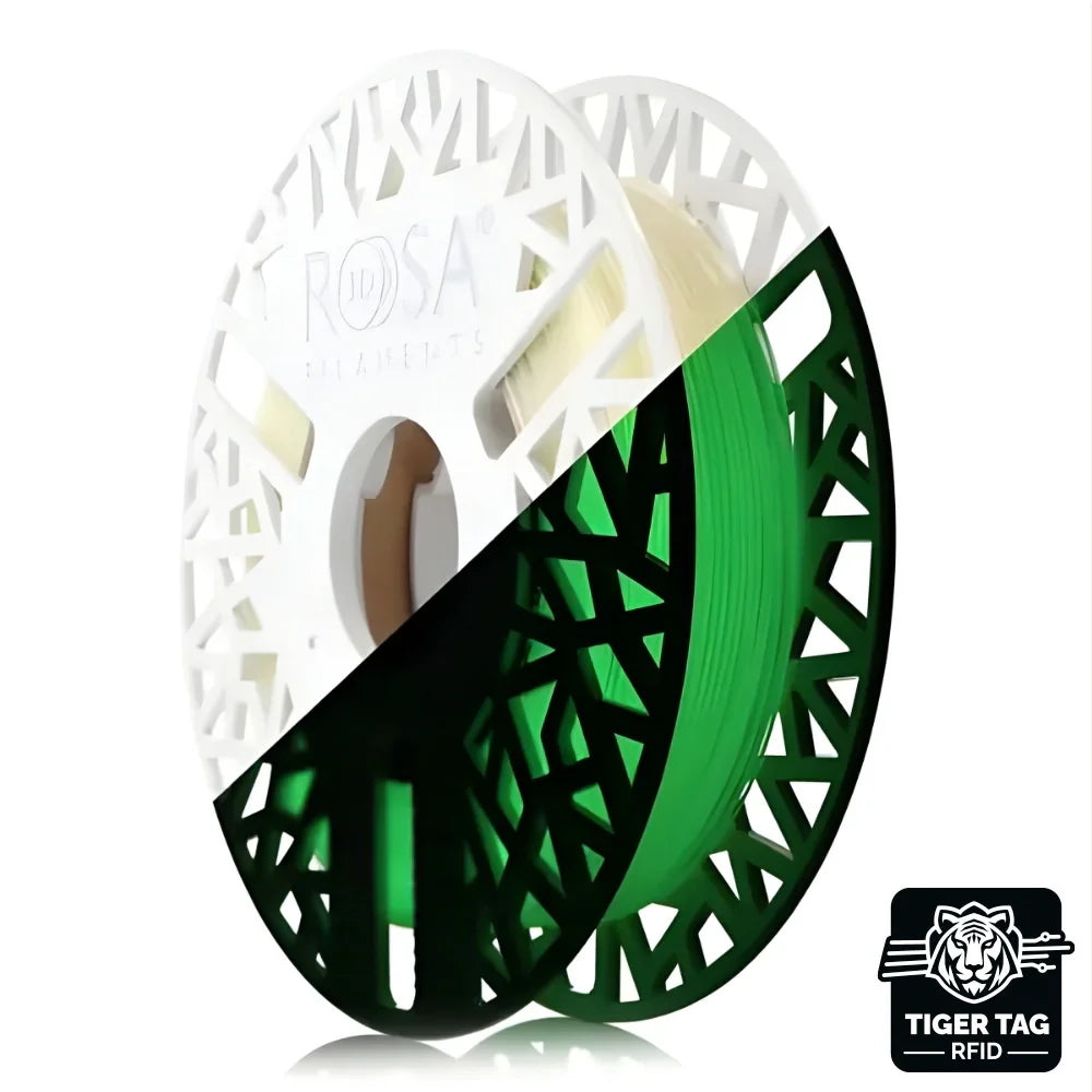 Rosa3D - TPU ROSA-Flex 96A - Glow in the Dark - Vert (Green) - 1,75 mm - 500 g avec RFID TigerTag