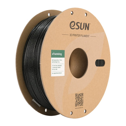 Bobine eSun de PLA eTwinkling Black - 1 kg - Bobine en carton 