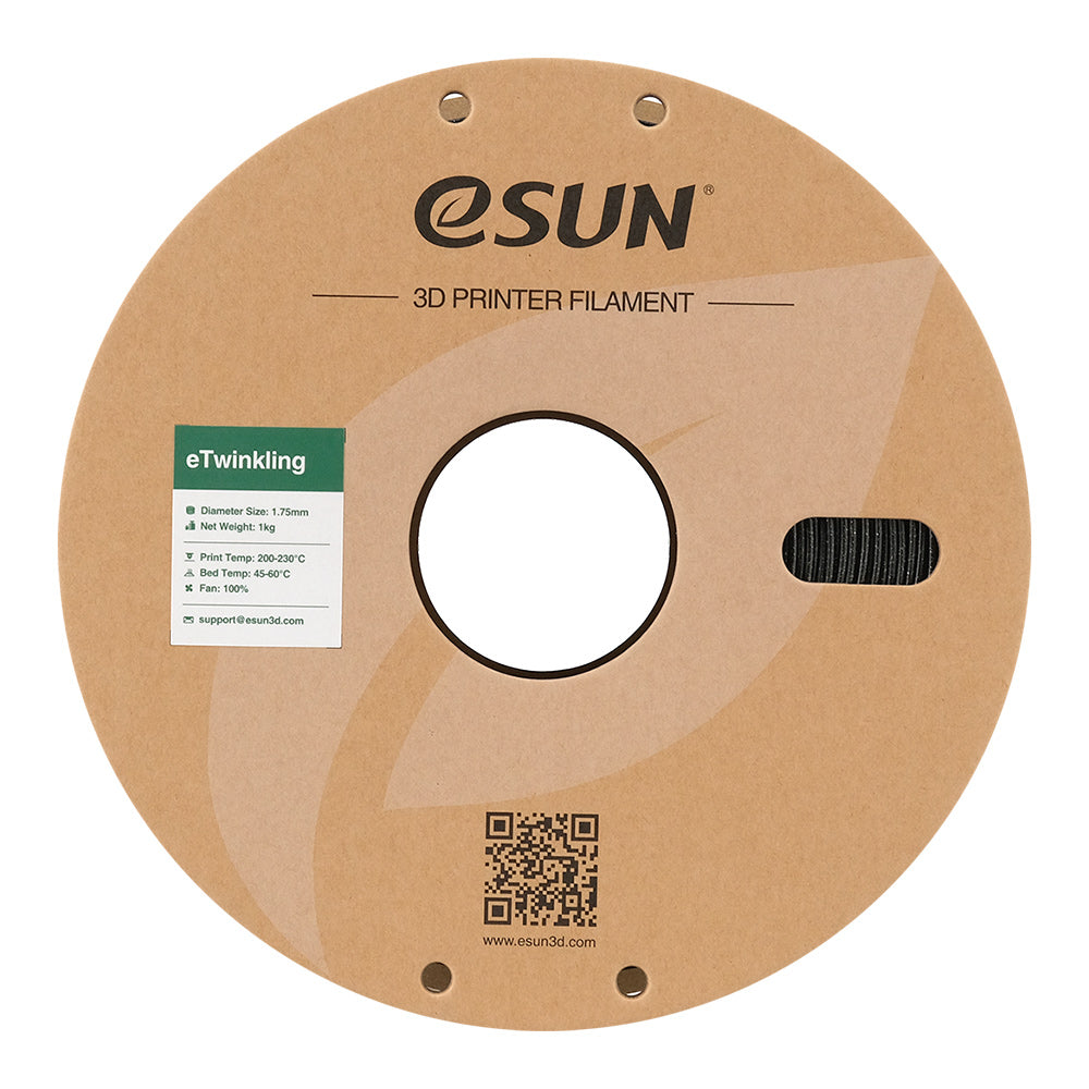 Bobine eSun de PLA eTwinkling Black - 1 kg - Packaging