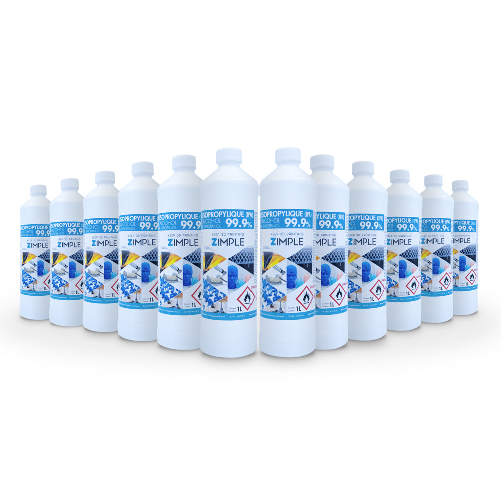 Zimple3D - 12 L Isopropanol 99,9% en bouteilles de 1 litre