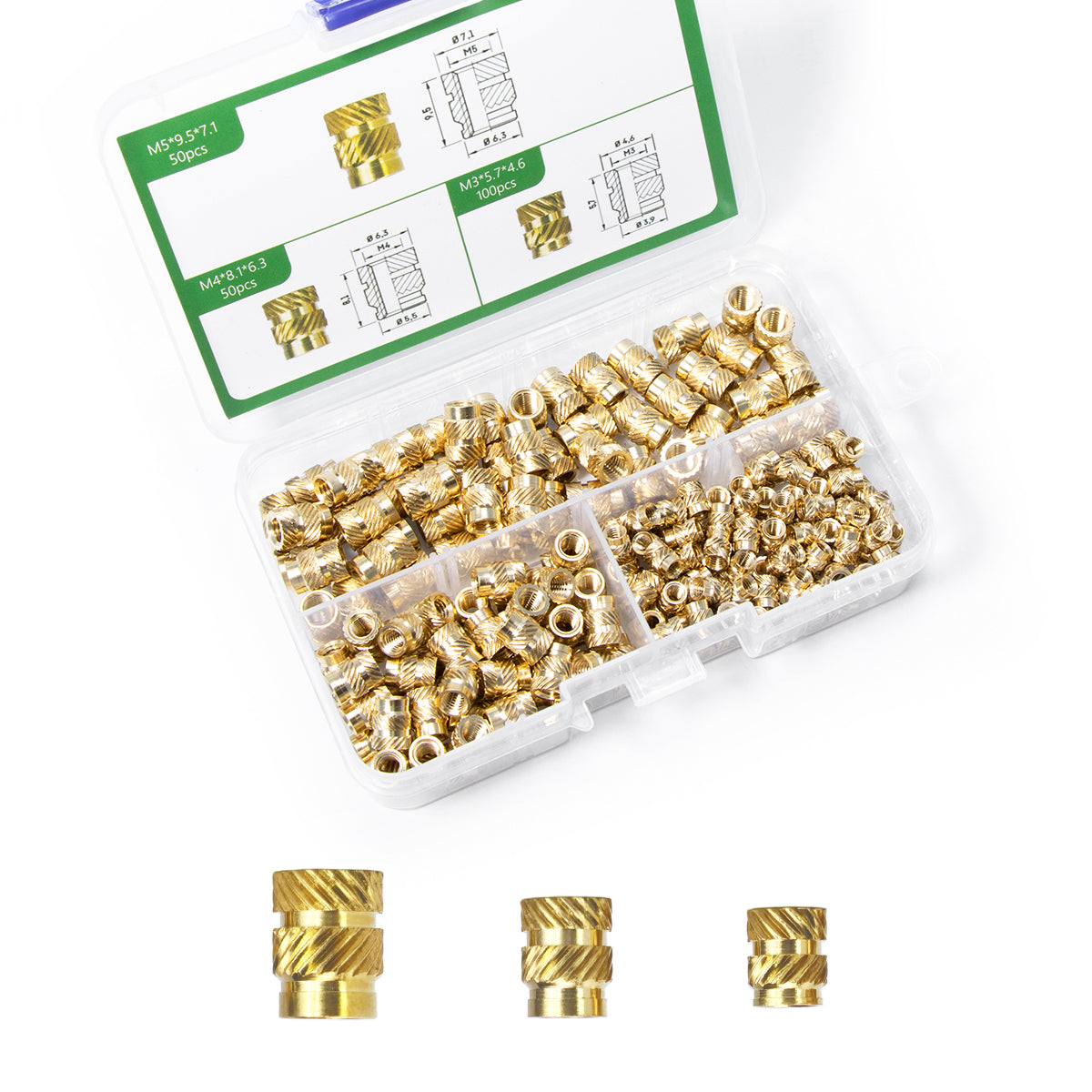Mintion - Kit d'Inserts Filetés (Threaded Inserts Kit) - M3/M4/M5 Long version - 200pcs