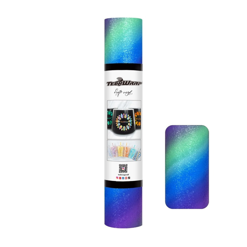 TeckWrapCraft - Vinyle - Rouleau Violet & Vert - 30 cm x 1,5 m