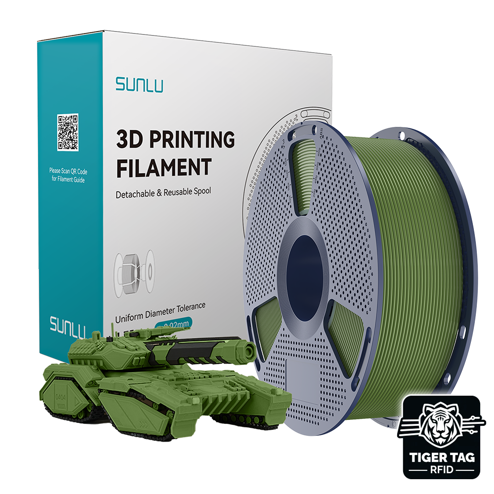 Sunlu - PLA - Vert Olive (Olive Green) - 1,75 mm - 1 kg avec RFID TigerTag