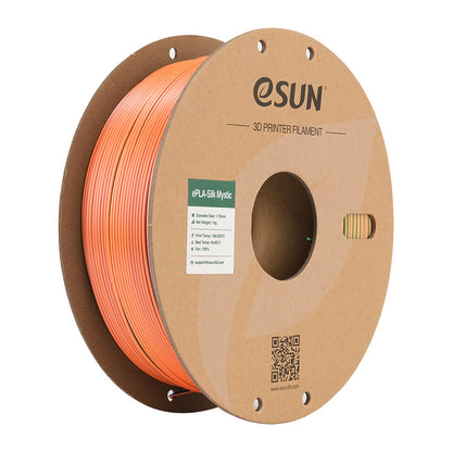 Bobine eSun de eSilk-PLA Mystic Blue Orange Green - 1 kg - Bobine en carton