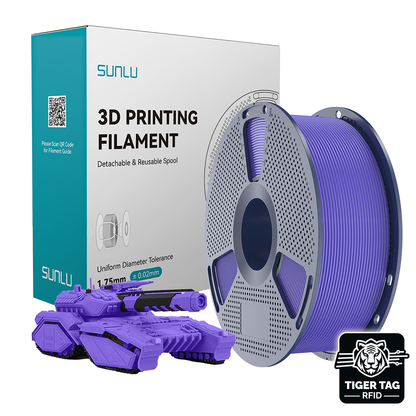 Sunlu - PLA - Violet Lavande (Lavender Purple) - 1,75 mm - 1 kg avec RFID TigerTag
