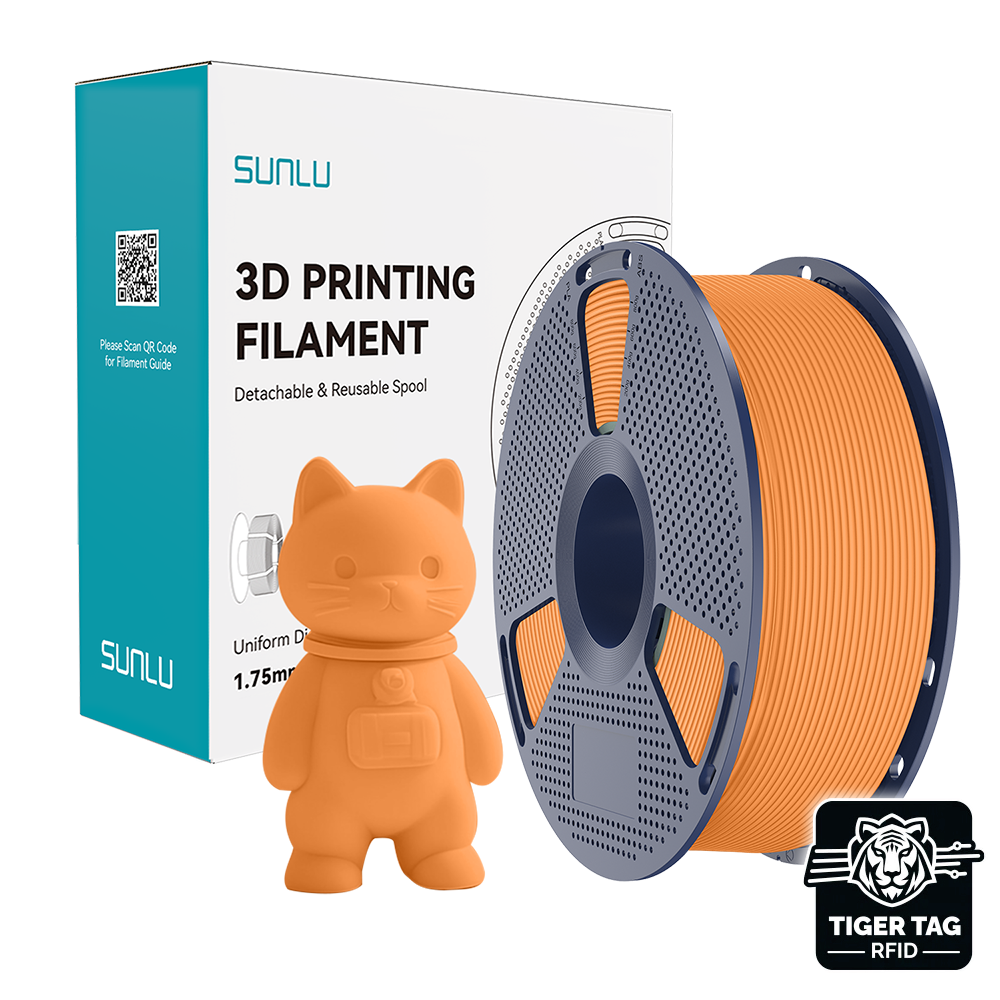 Sunlu - PLA Matte - Orange (Orange) - 1,75 mm - 1 kg avec RFID TigerTag