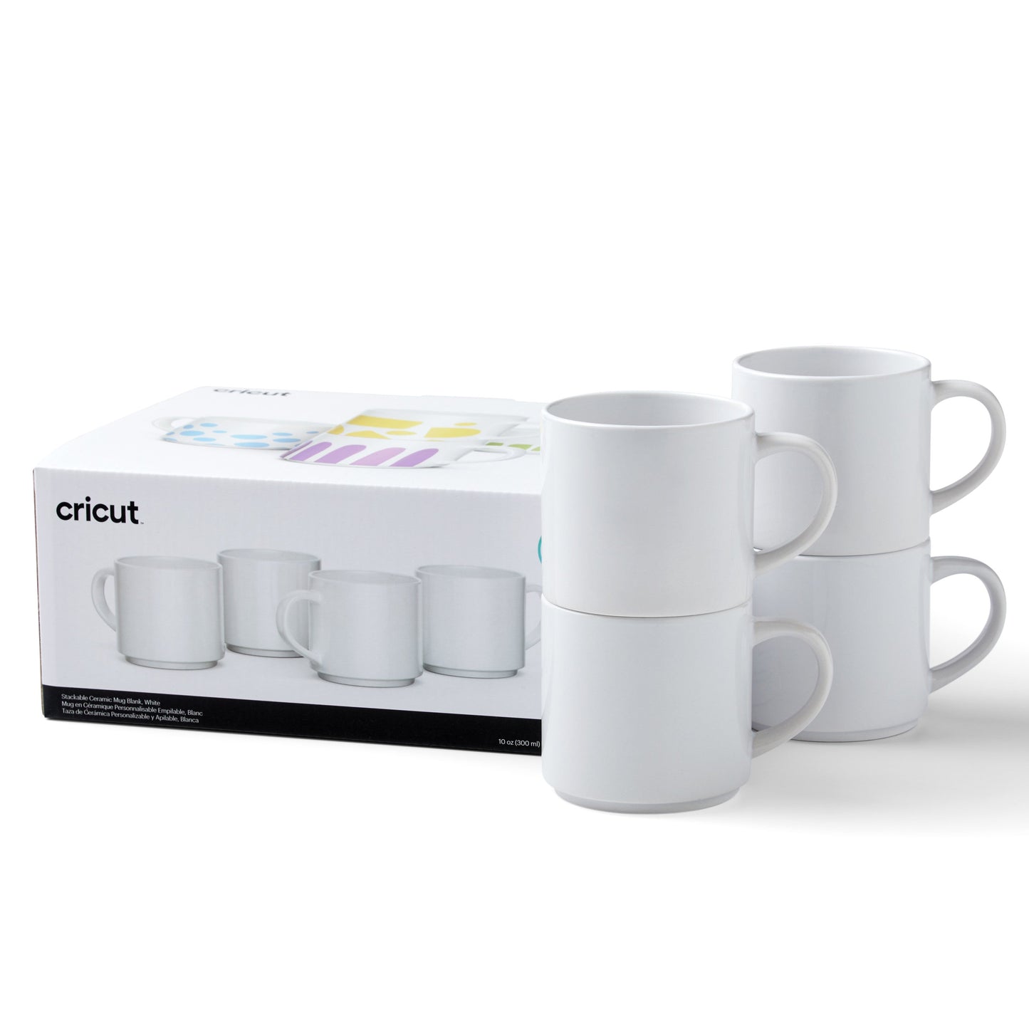 Cricut - Mug en céramique - blanc - 10 oz / 300 ml (lot 4 Mugs)
