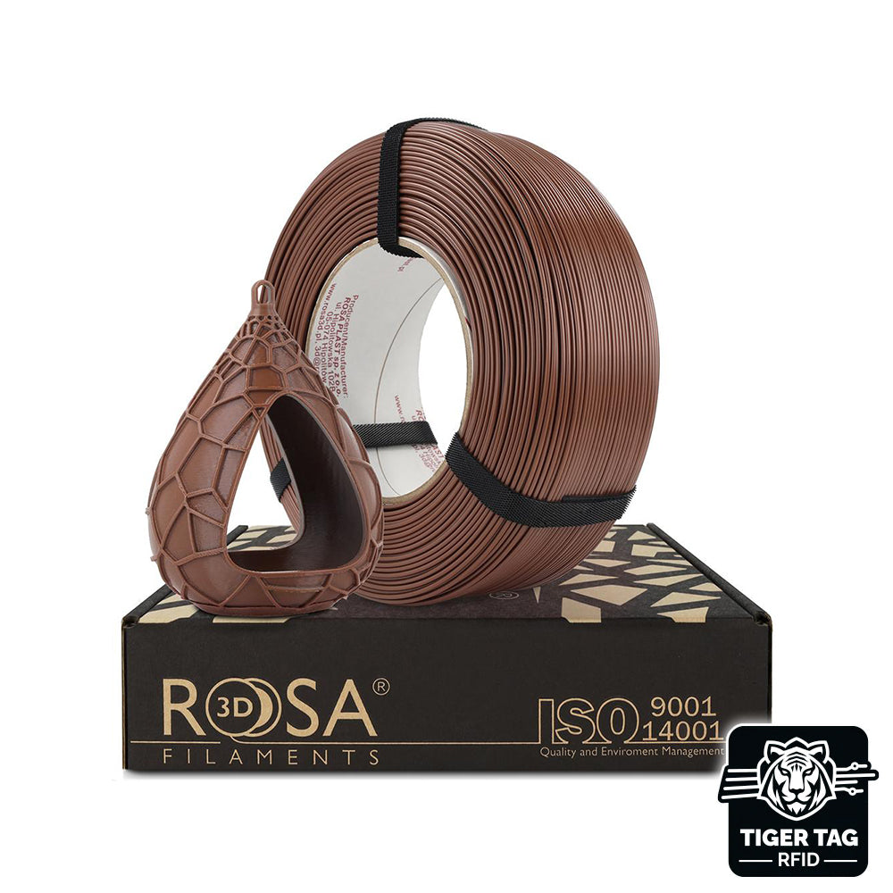 Rosa3D - PETG Standard HS - Chocolat au Lait (Milk Chocolate Brown) - 1,75 mm - 1 kg Refill avec RFID TigerTag