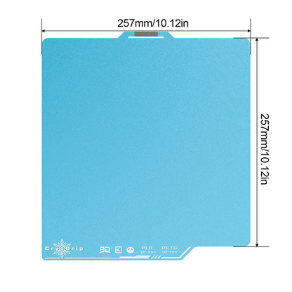 BIQU - Plateau d'impression CryoGrip Pro pour Bambu Lab X1/X2/P1/P2/A1 - Bleu d'hiver texturé (Frostbit