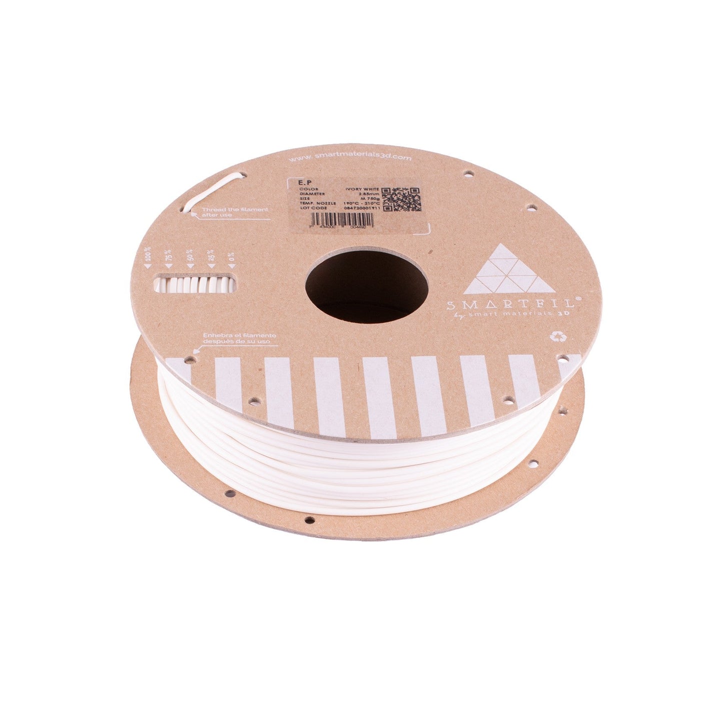 Smart Materials 3D - SmartFil PLA E.P. - Blanc Ivoire (Ivory White) - 1.75mm - 1 kg