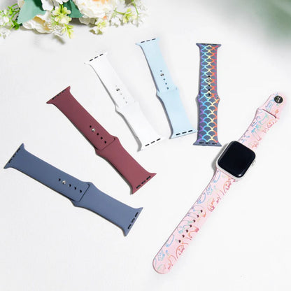 xTool - 4 Bracelets Apple Watch - Arc en ciel Noir/Blanc/Rose/Bleu Clair - 38/40/41 mm (S/M)