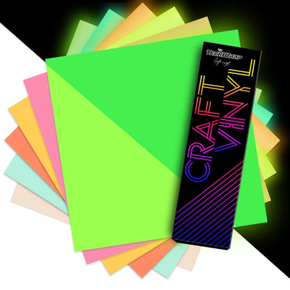 TeckWrapCraft - Glow in the Dark - Vinyle Adhésif Phosphorescent 6 feuilles