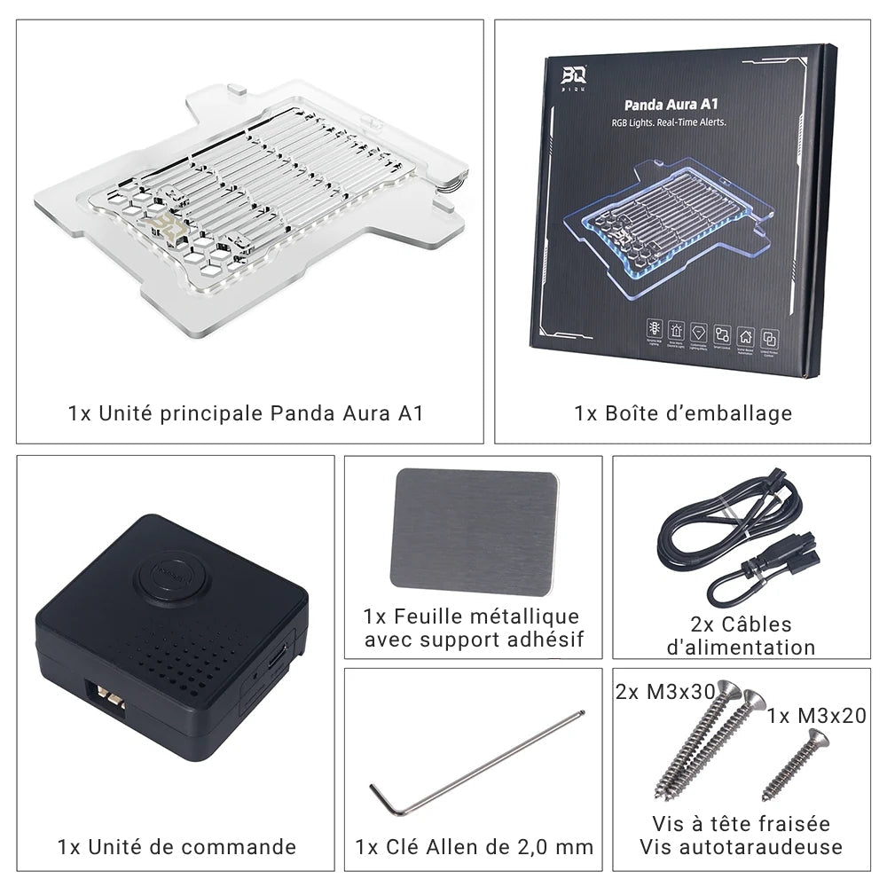 BIQU - Panda Aura - Plateau RGB Intelligent pour Bambu Lab A1 (Smart RGB Lighting Panel for A1)