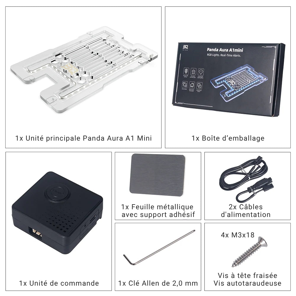 BIQU - Panda Aura - Plateau RGB Intelligent pour Bambu Lab A1 Mini (Smart RGB Lighting Panel for A1