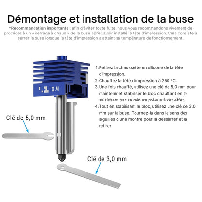 BIQU - Panda Juicer - SF-H/A Hotend Buse de 0,6mm en Acier Trempé pour Bambu Lab Série A1 H2