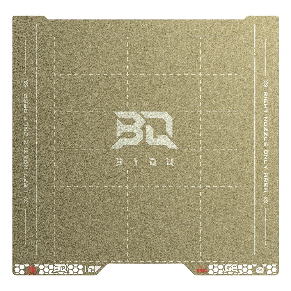 BIQU - Plateau d'impression pour Série H2 Bambu Pyrogrip - Grille PEI Texturée (Spring Steel Sheet Double-Sided Textured PEI Grid) - 355 x 346 mm