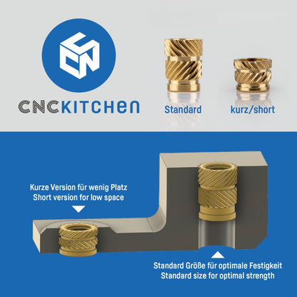 CNC Kitchen - Inserts Filetés M4x4.0 Courts - Lot de 50 pièces