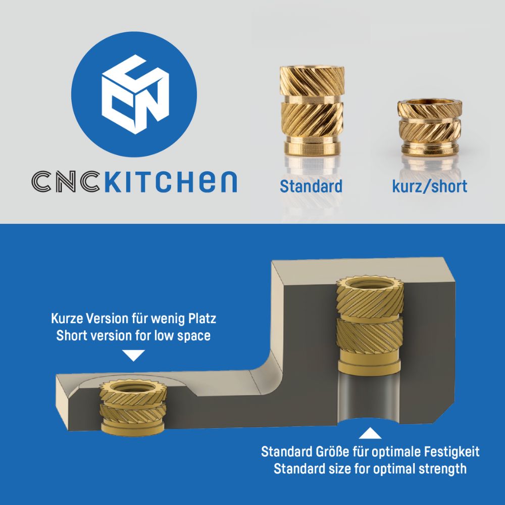 CNC Kitchen - Inserts Filetés M4x8.1 Standard - Lot de 50 pièces