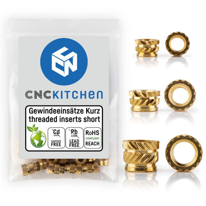 CNC Kitchen - Inserts Filetés Set Court - Lot de 200 pièces