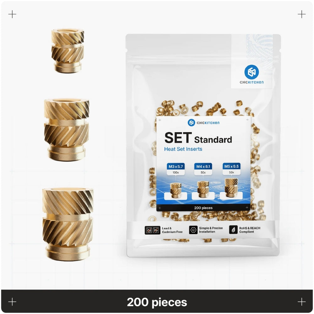 CNC Kitchen - Inserts Filetés Set Standard - Lot de 200 pièces