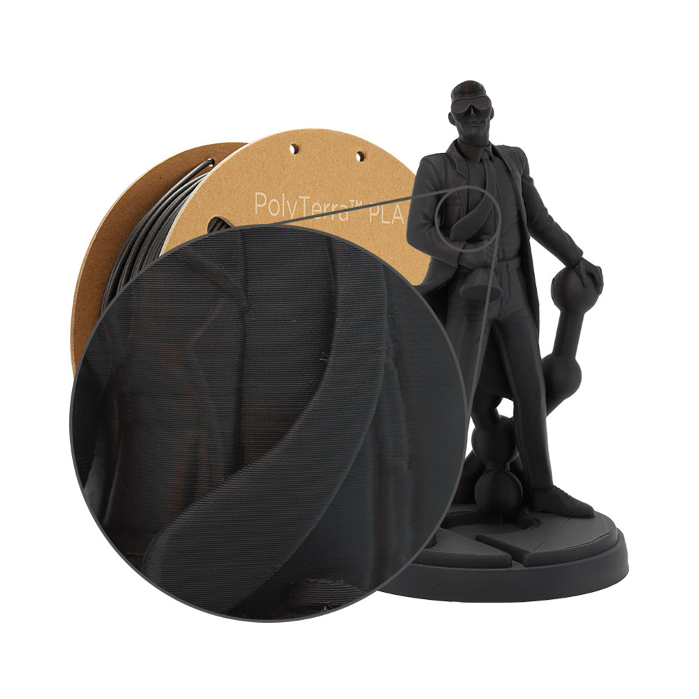 Polymaker - PolyTerra PLA - Noir Charbon (Charcoal Black) - 1,75 mm - 1 kg