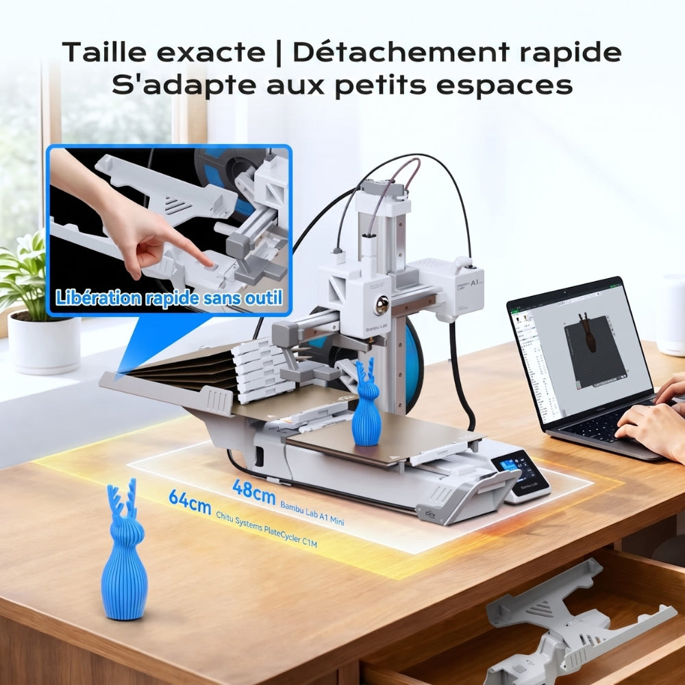 Pack Chitu Systems - PlateCycler C1M avec 4 Plateaux PEI Texturés Supplémentaires