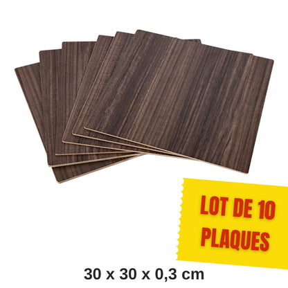 Creality - 10 Plaques de Contreplaqué de Noyer (Walnut Plywood Sheets) - 30 x 30 cm - 3 mm