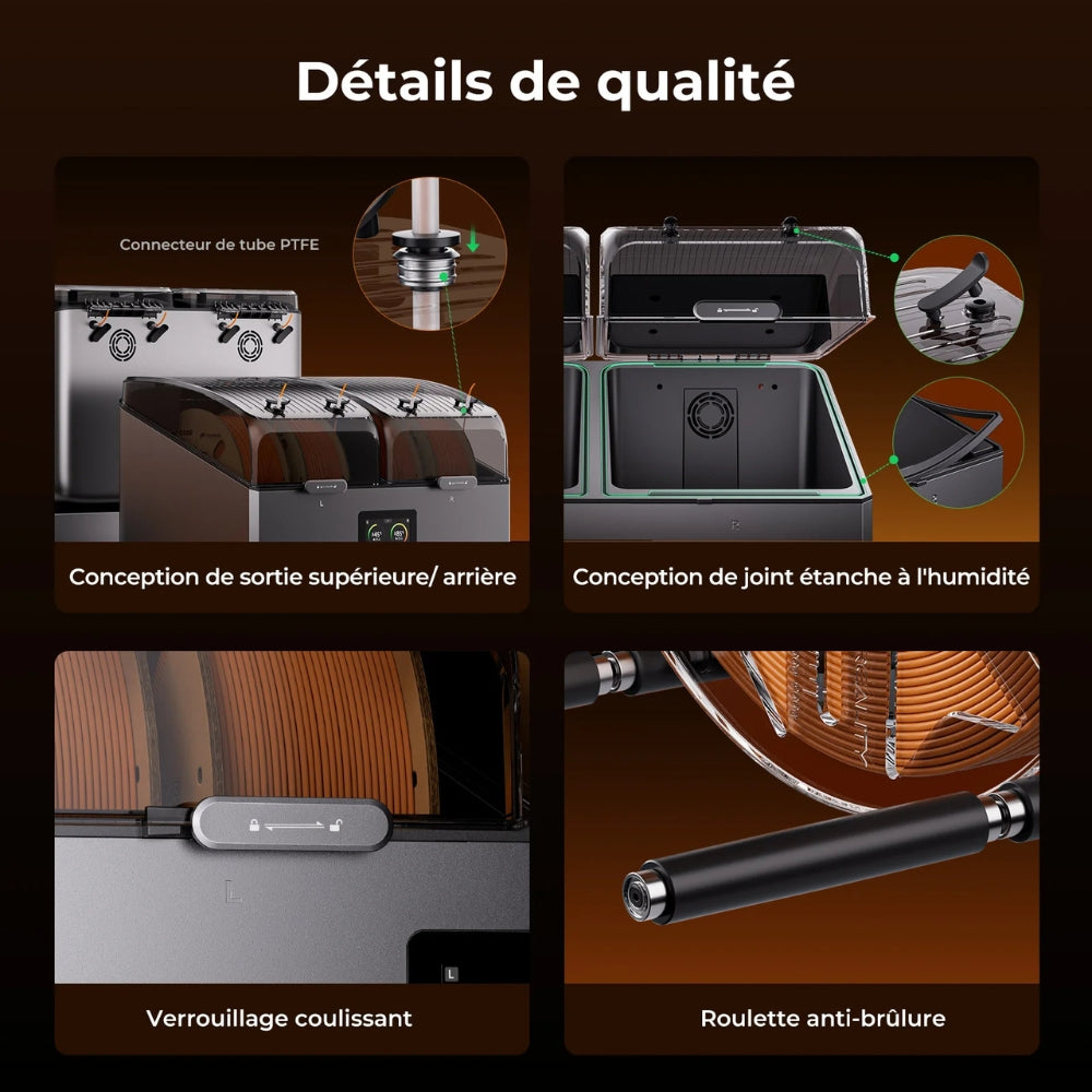 Creality - SpacePi X4 - Boîte de séchage 4 Bobines