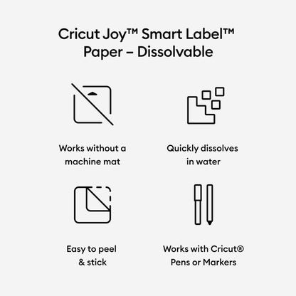 Cricut - Papier Autocollant Soluble  - Blanc - 33 x 61 cm