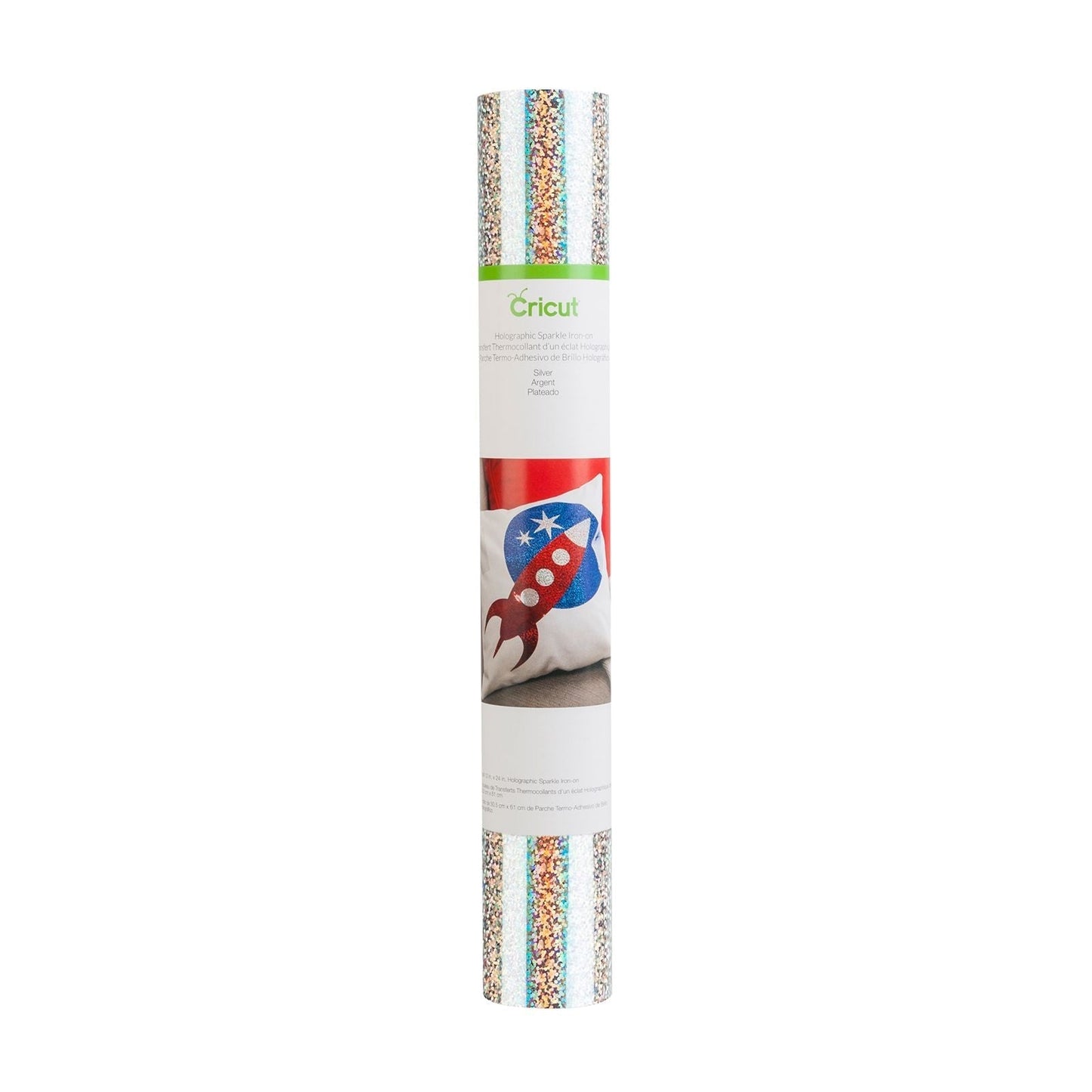 Cricut - Thermocollant (Flex) - Pailleté Holographique Argent (30x61cm)