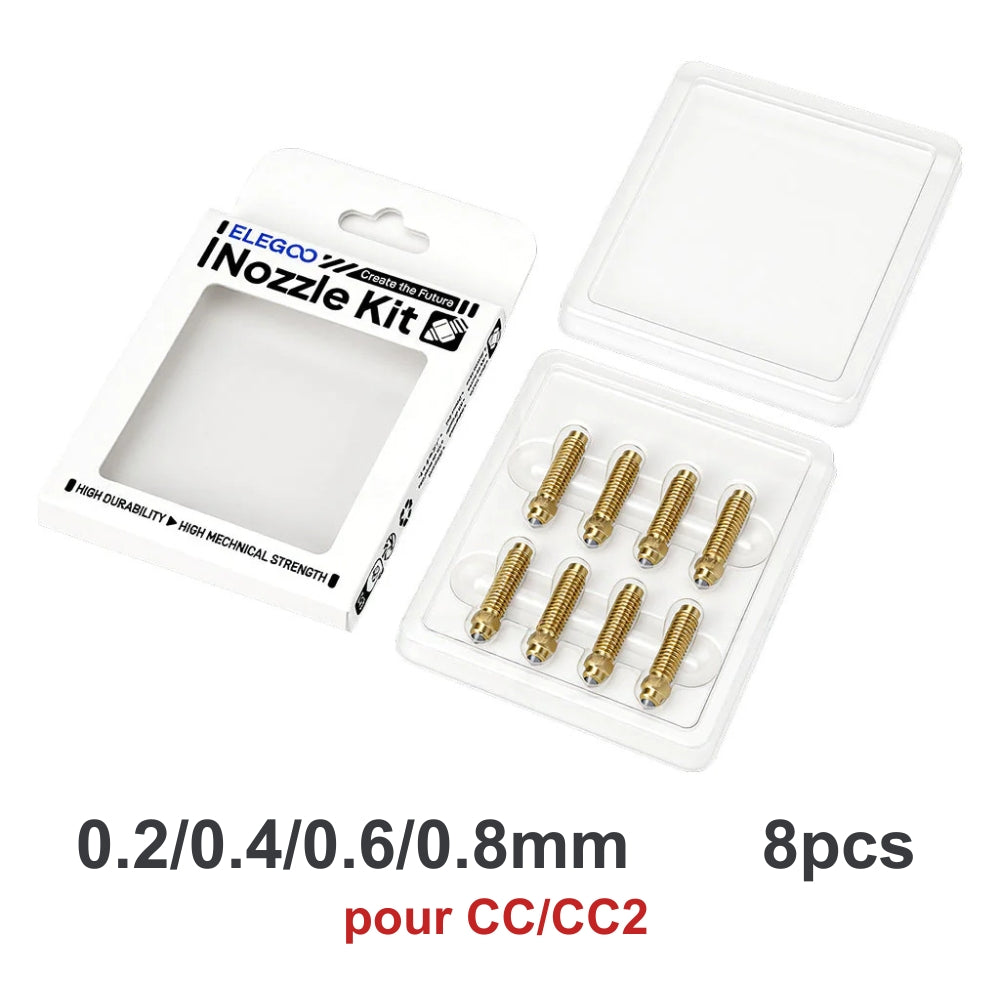 Elegoo - CC/CC2 - Kit de Buses en Laiton et Acier Trempé - Tailles Multiples - 8 pcs