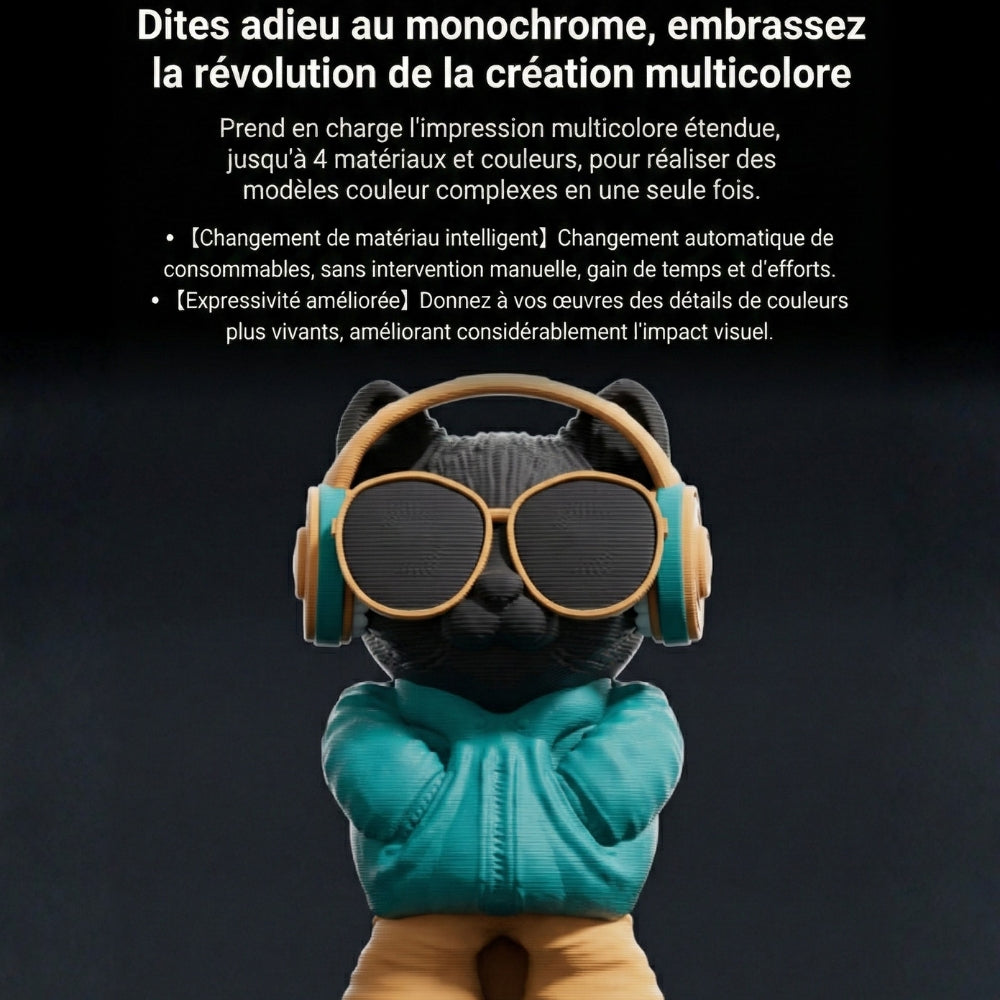 Elegoo - Pack4 x Centauri Carbon 2 Combo - Imprimante 3D avec Multicolore CC2 + CANVAS