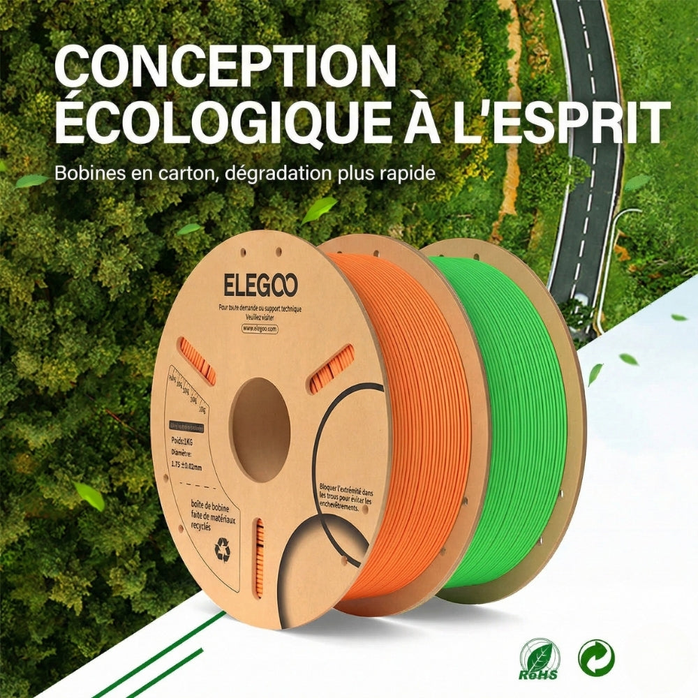 Elegoo - PLA - Vert Neon (Neon Green) - 1,75 mm - 1 kg - RFID