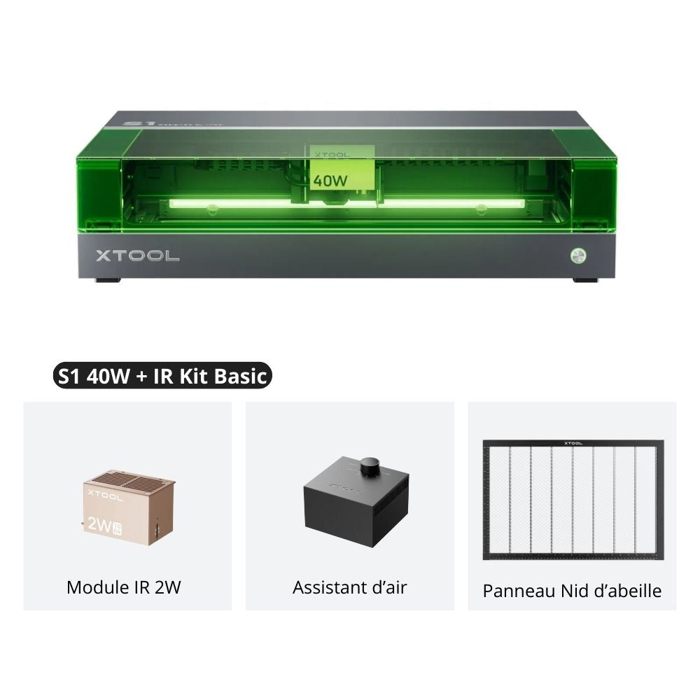 xTool - S1 40 W + IR 1064 - Kit de Base