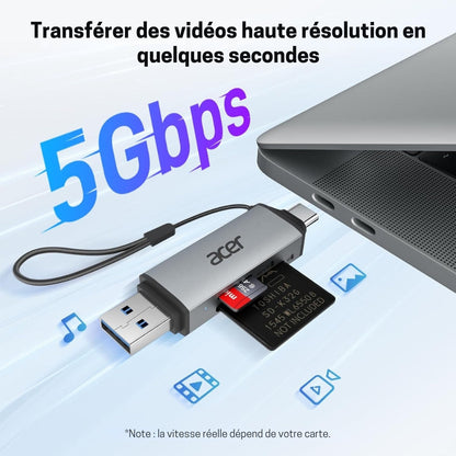 Lecteur de Carte SD/Micro - Adaptateur USB 3.0