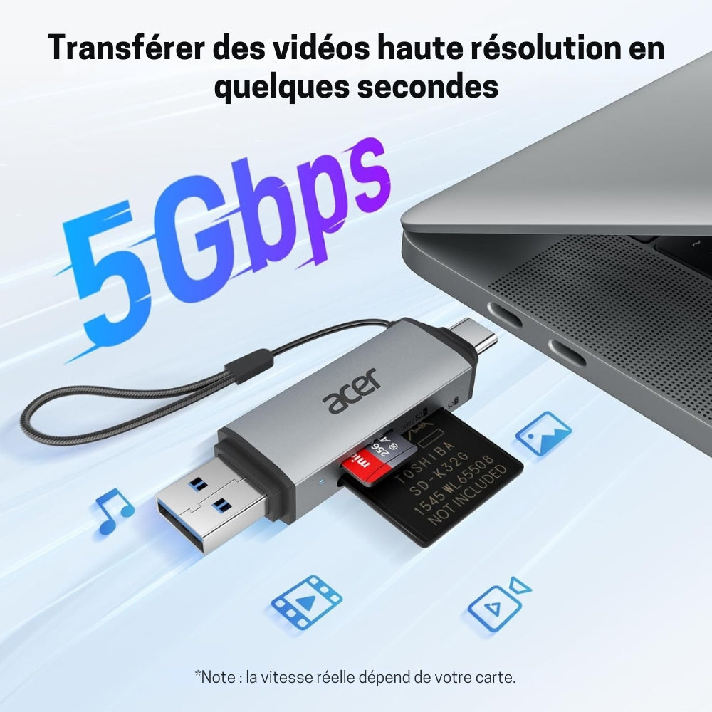 Lecteur de Carte SD/Micro - Adaptateur USB 3.0