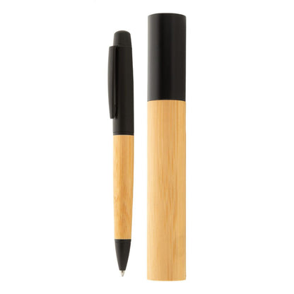 MissKraft - Stylo Baduru avec étui en bambou et métal à graver
