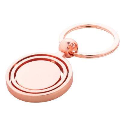 MissKraft - 5 Porte Clés à graver en métal Spinitus Rond - Rose