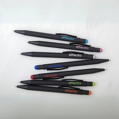 MissKraft - 5 Stylos à bille à graver Pearly Noir embout Violet