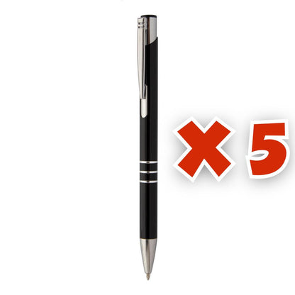 MissKraft - 5 Stylos à bille à graver Rechannel - Noir