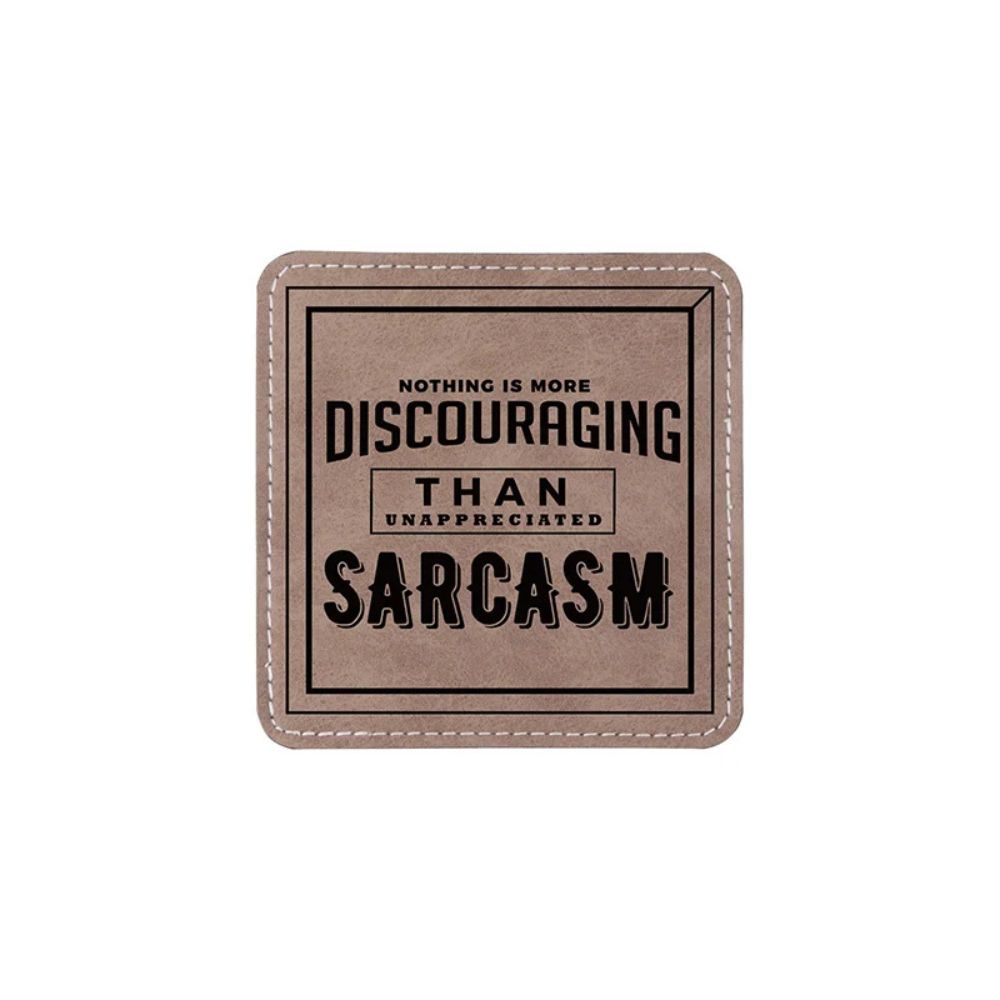MissKraft - Sublimation - Sous-verre Rectangulaire en Cuir - 10 x 10 cm - Gris/Noir