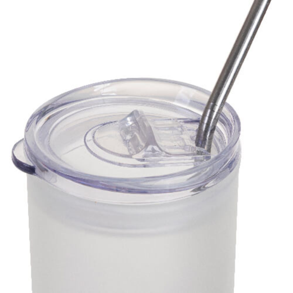 MissKraft - Sublimation - Verre Givré avec Paille - Vert Dégradé - 750 ml